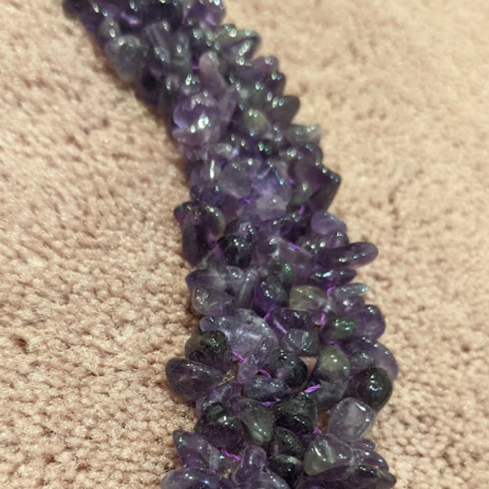 Purple Gemstone Statement Necklace - image 3